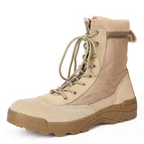 Mens Tactical Boots Breathable Leather & Mesh Adventure Footwear  