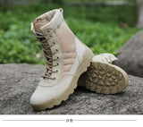 Mens Tactical Boots Breathable Leather & Mesh Adventure Footwear  