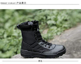 Mens Tactical Boots Breathable Leather & Mesh Adventure Footwear  