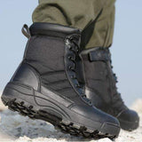 Mens Tactical Boots Breathable Leather & Mesh Adventure Footwear  