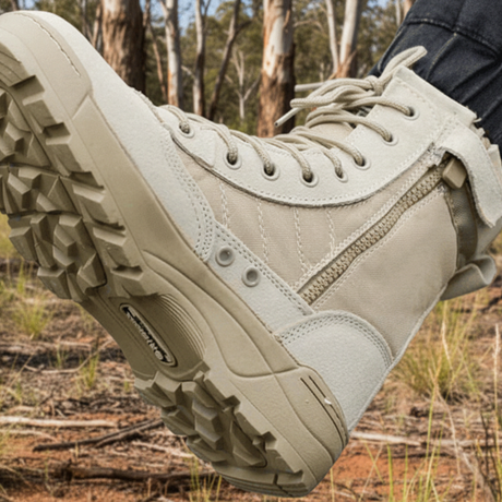 Mens Tactical Boots Breathable Leather & Mesh army surplus  