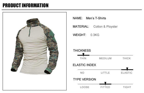 Multicam Military Men Long Sleeve Shirt tacticle clothing  