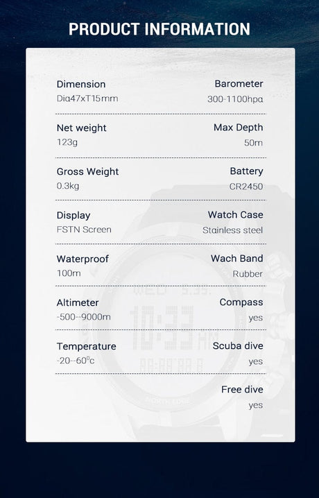 NORTH EDGE Scuba Diving Computer Watch Watchs  