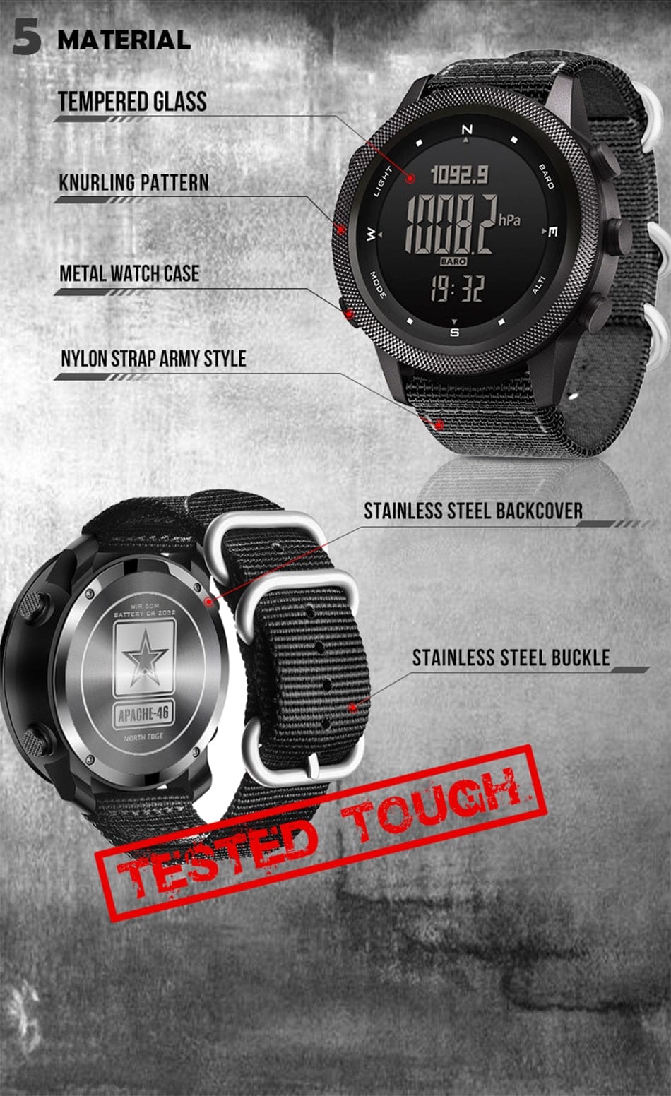 NORTH EDGE Smart Watch APACHE-46 Watchs  