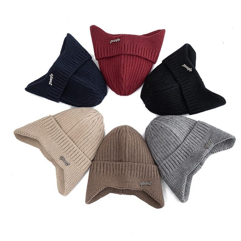 Unisex Winter Wool Beanie with Protectave Earflaps Thermal & Wool Beanies  